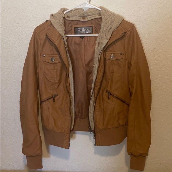 Brown leather bomber - Picture 2 of 5
